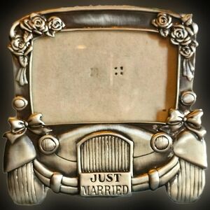 Sixtrees "Just Married" Car Pewter Picture Frame